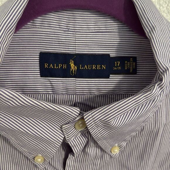 Ralph Lauren- pink and white stripes button down Size XL 17 - Picture 4 of 7
